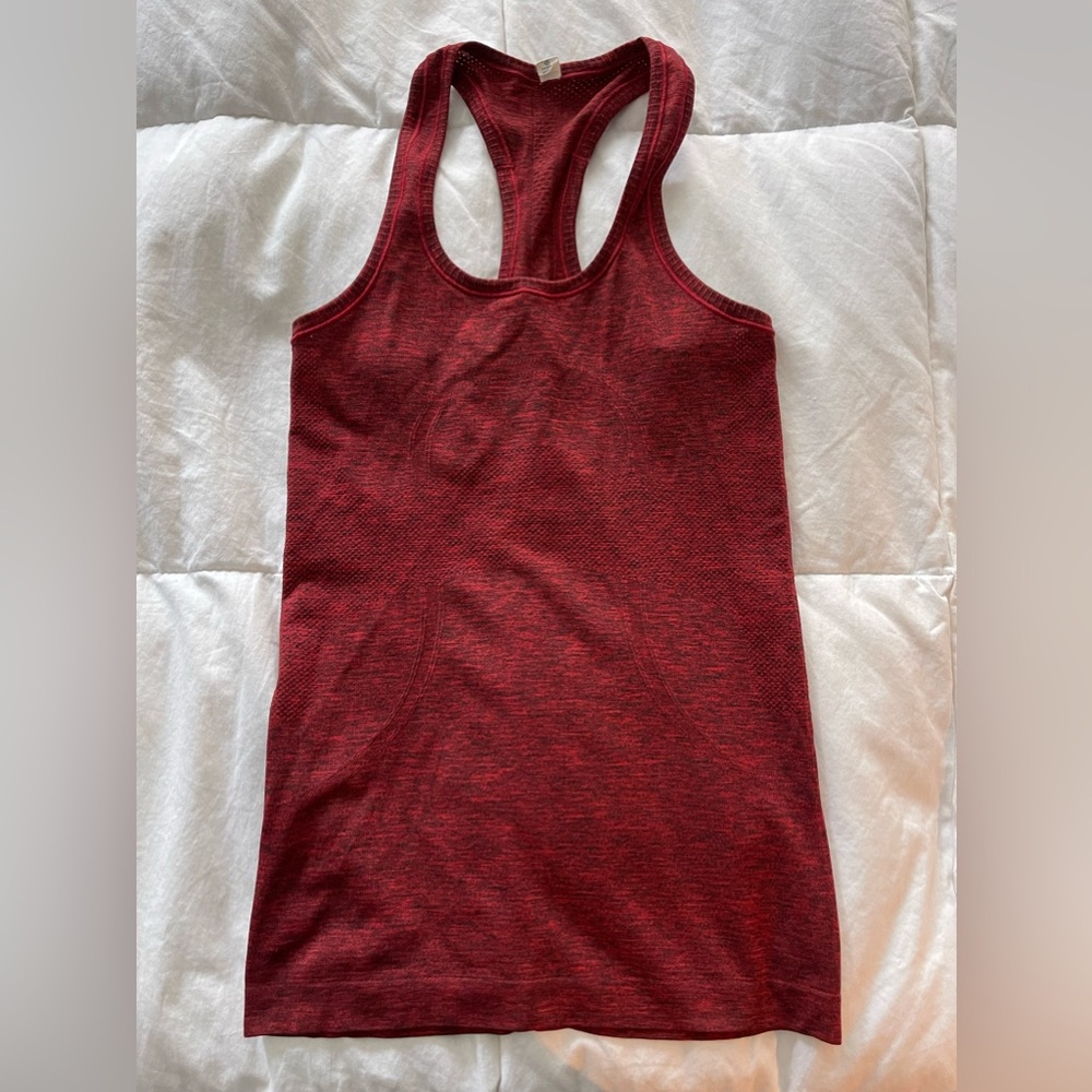 Lululemon sz 4 red w/ black swiftly tech racer back tank